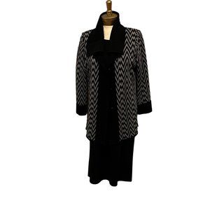 Misook 2 Piece Set Black Dress and Jacket Size M
